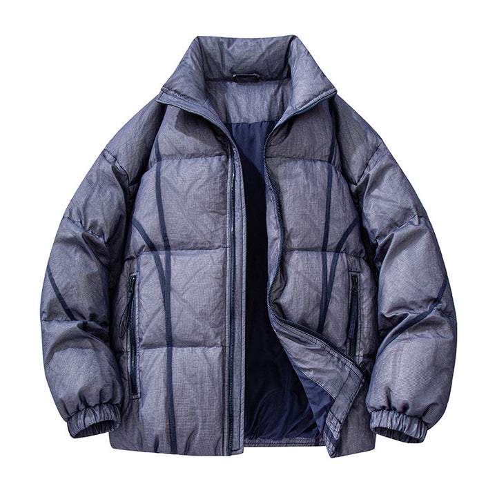Herren Wattierte Oversize-Steppjacke mit hohem Stehkragen und elastischen Bündchen Echo Archiv