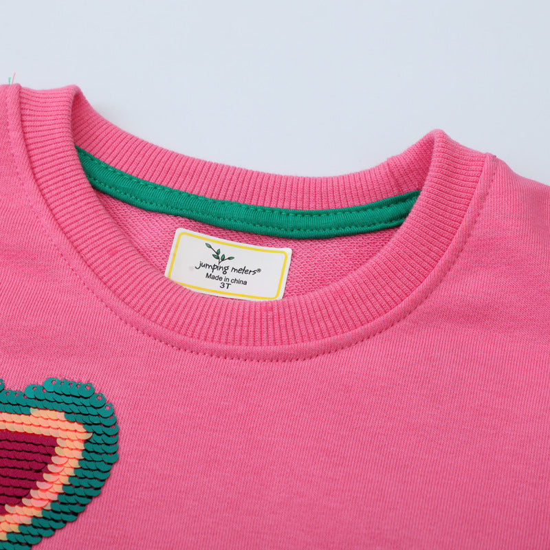 Mädchen Sweatshirt mit glitzernden Regenbogenapplikationen Echo Archiv