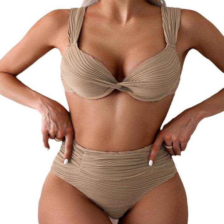 Damen hochläufiges Bikini-Set mit raffinierten Rüschendetails Echo Archiv