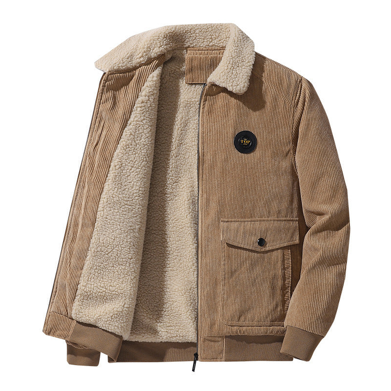 Herren Lässige Teddy-Fleece Jacke Echo Archiv