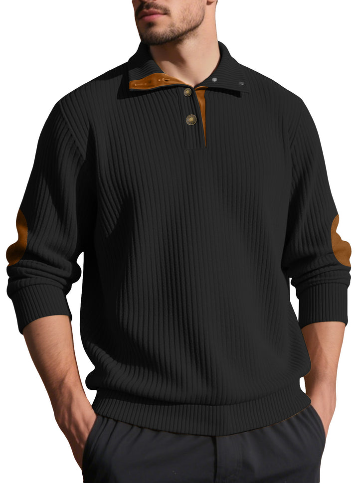 Herren Strickpullover mit einzigartigem Knopfdetails und Rippstruktur Echoarchiv