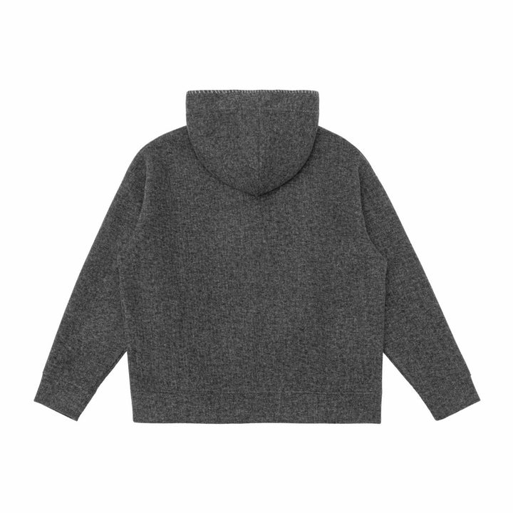 Unisex Kapuzenpullover aus Wollfleece mit halber Knopfleiste und Kängurutasche Echoarchiv