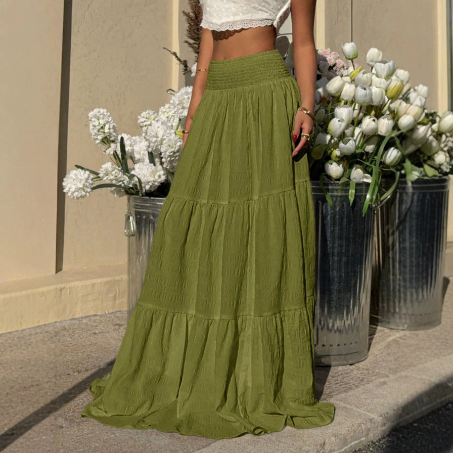 Damen Maxirock im lässigen Boho-Stil mit voluminösen Stufen Echo Archiv