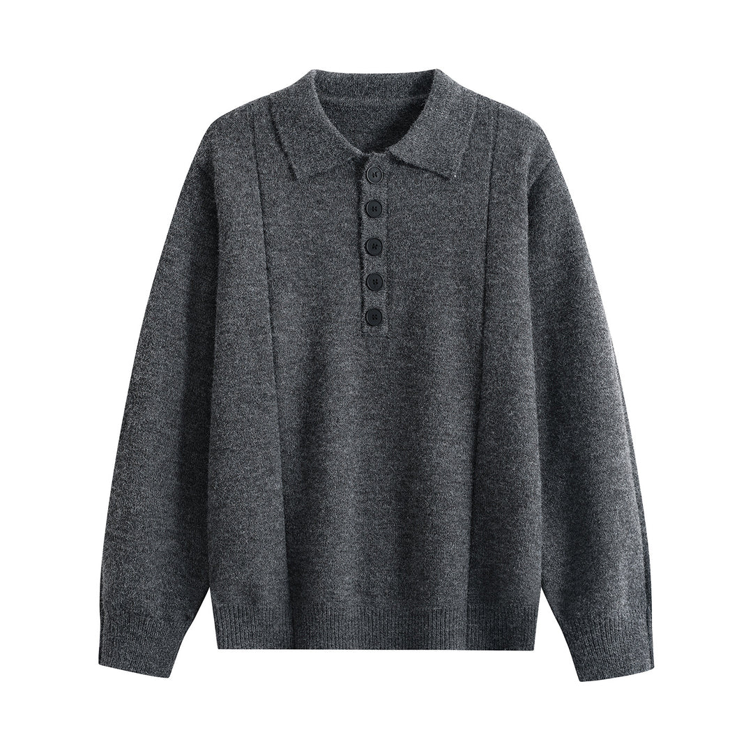 Damen Lockerer Feinstrick-Polo mit Halbknopf-Leiste und gerippten Bündchen Echoarchiv