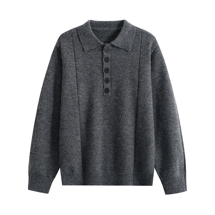 Damen Lockerer Feinstrick-Polo mit Halbknopf-Leiste und gerippten Bündchen Echoarchiv