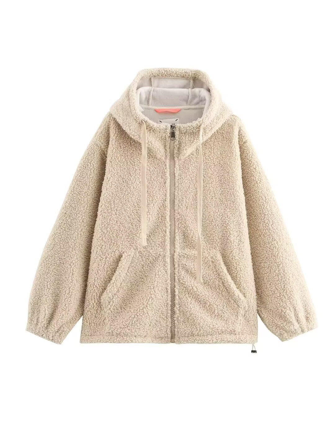 Damen Teddy-Fleece-Kapuzenjacke mit durchgehendem Reißverschluss und Kängurutaschen Echo Archiv