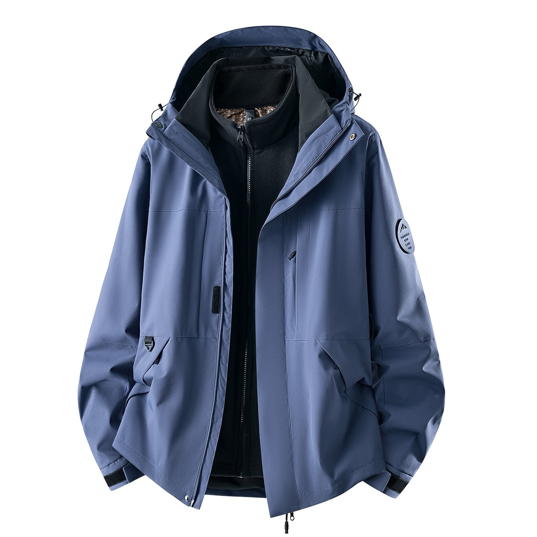 Damen Dreiteilige wasserdichte Outdoorjacke mit abnehmbarem Fleece-Innenlayer Echoarchiv