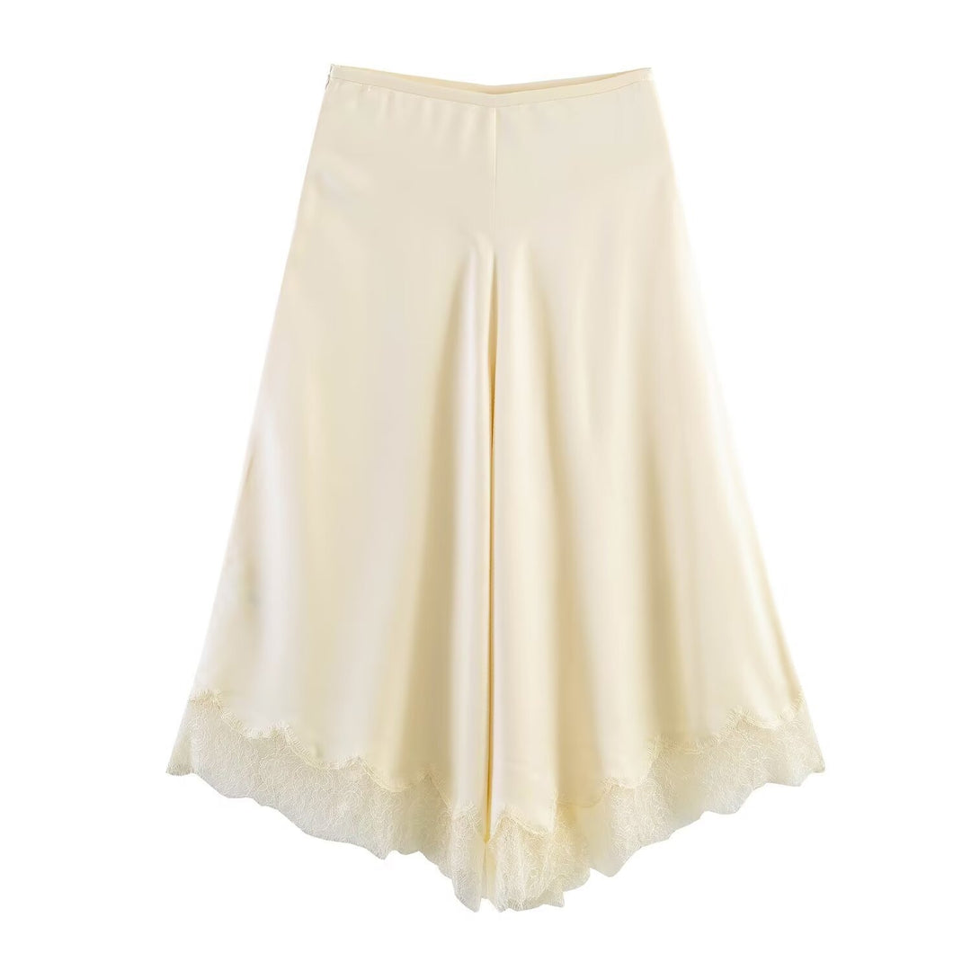 Damen eleganter plissierter Culotte-Rock mit zarten Spitzenakzenten Echo Archiv