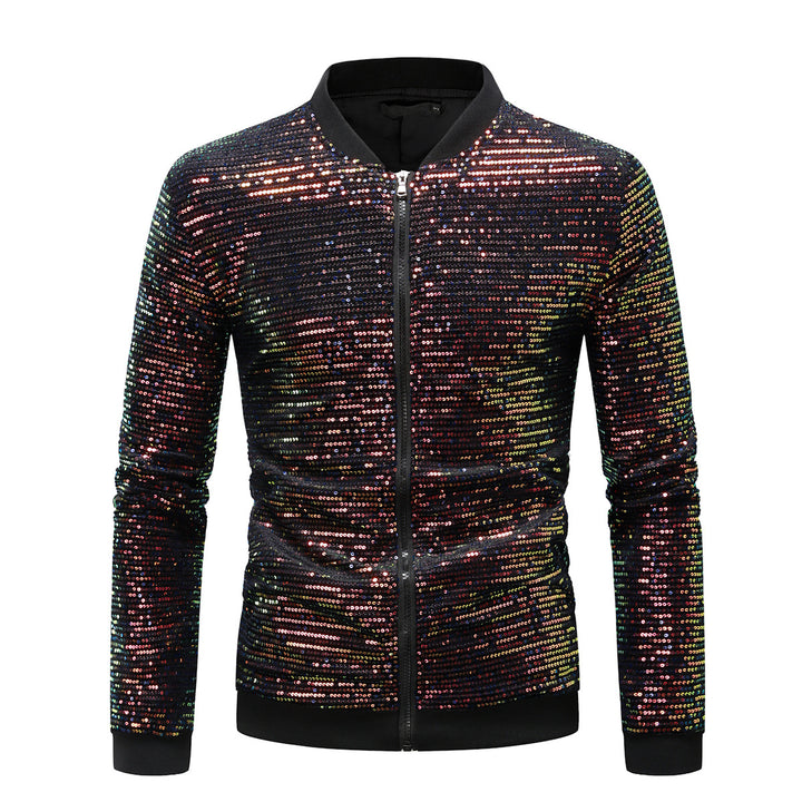 Herren Funkelnde Paillettenjacke im modernen Bomber-Stil Echoarchiv