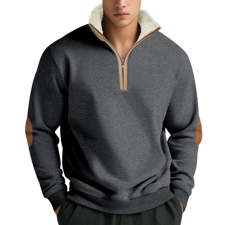 Herren Fleece-Pullover mit hohem Kragen und Reißverschluss Echoarchiv