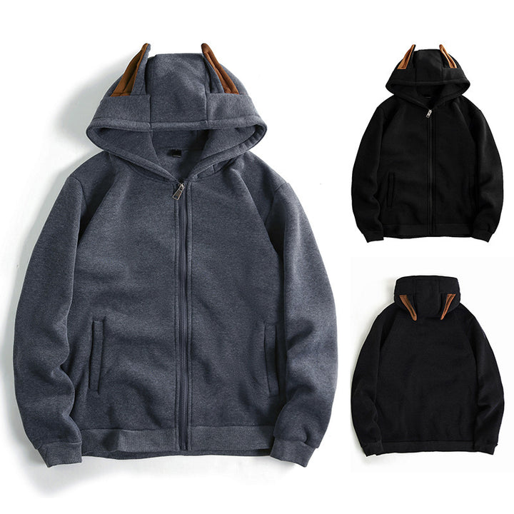 Herren Kapuzen-Sweatjacke mit durchgehendem Reißverschluss, fleecegefüttert und schmaler Passform Echo Archiv