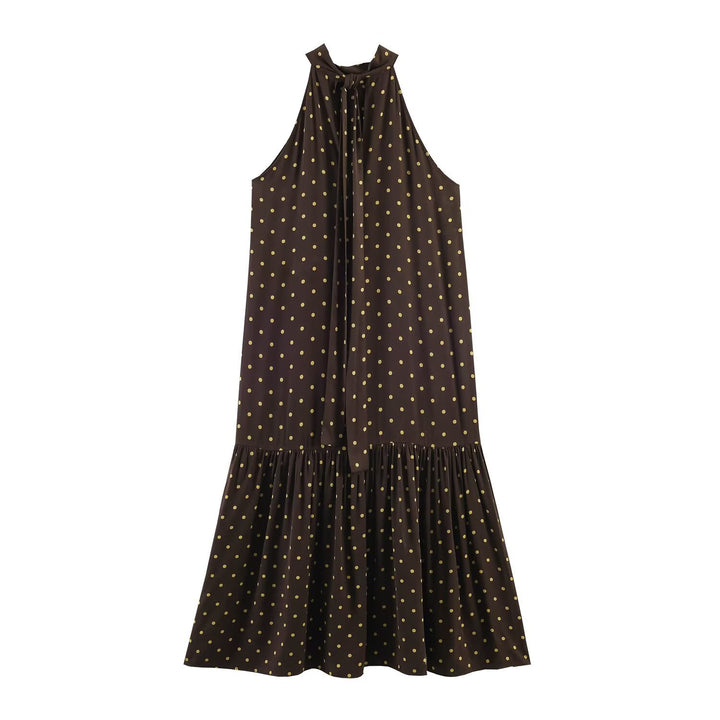 Damen Maxikleid mit elegantem Volant und modernem Punkdesign Echo Archiv