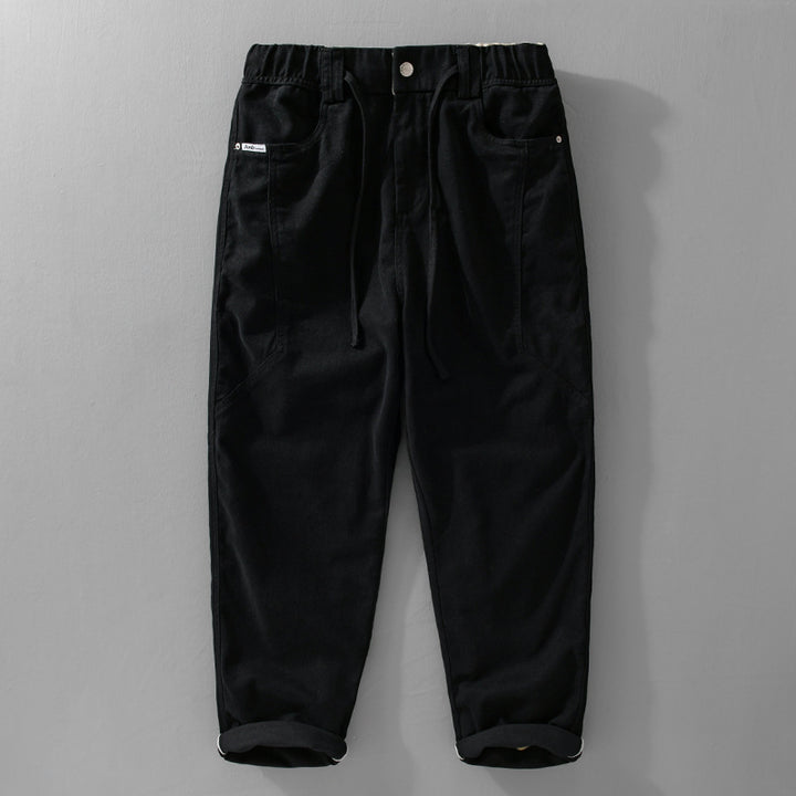 Herren Utility-Cargohose mit elastischem Bund, Tunnelzug und aufgesetzten Taschen Echoarchiv