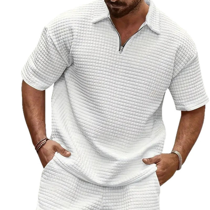 Herren Kurzarm-Polo mit praktischen Reißverschlussdetail Echoarchiv