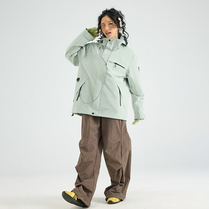Herren Wasserdichte Outdoor-Softshelljacke mit Kapuze, hohem Stehkragen & Reißverschlusstaschen Echoarchiv