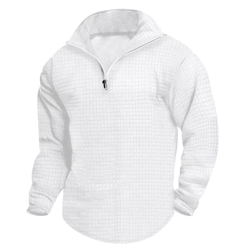 Herren Wärmeisolierter Pullover mit halbhohem Kragen und strukturierter Oberfläche Echoarchiv