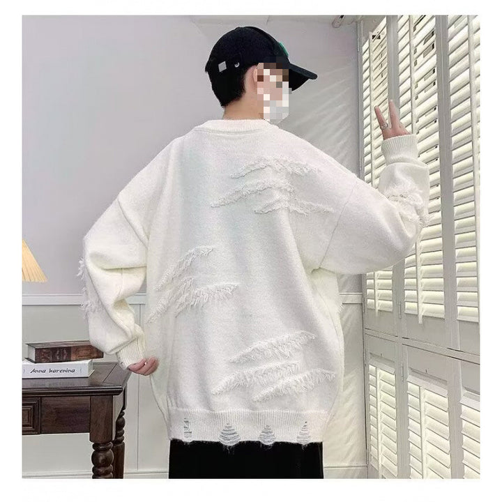 Damen Modischer Grobstrickpullover mit Fransen Echo Archiv