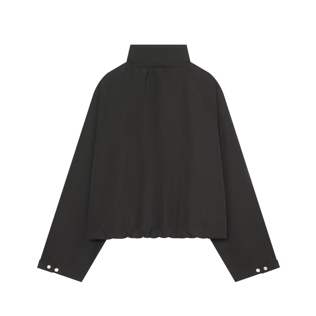 Damen Gekürzte Oversize-Utility-Jacke mit Stehkragen und Kordelzug Echo Archiv