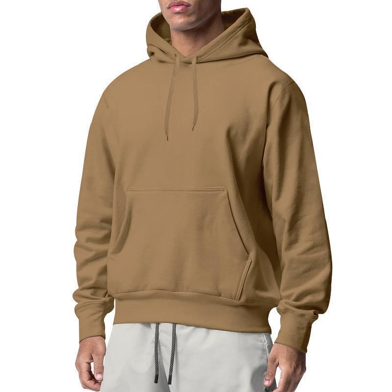 Herren Premium-Kapuzenpullover mit Kängurutasche, innen angerautem Fleece, verstärkter Nackennaht und geripptem Saum – Cavarno