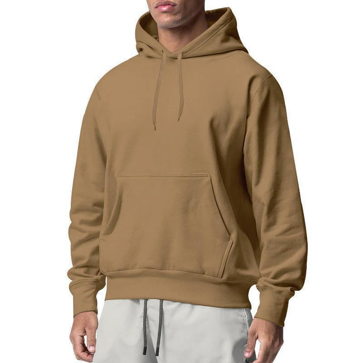 Herren Premium-Kapuzenpullover mit Kängurutasche, innen angerautem Fleece, verstärkter Nackennaht und geripptem Saum – Cavarno