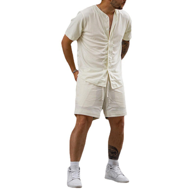 Herren atmungsaktives Sport-Set mit Kurzarm-Hemd und Shorts Echoarchiv