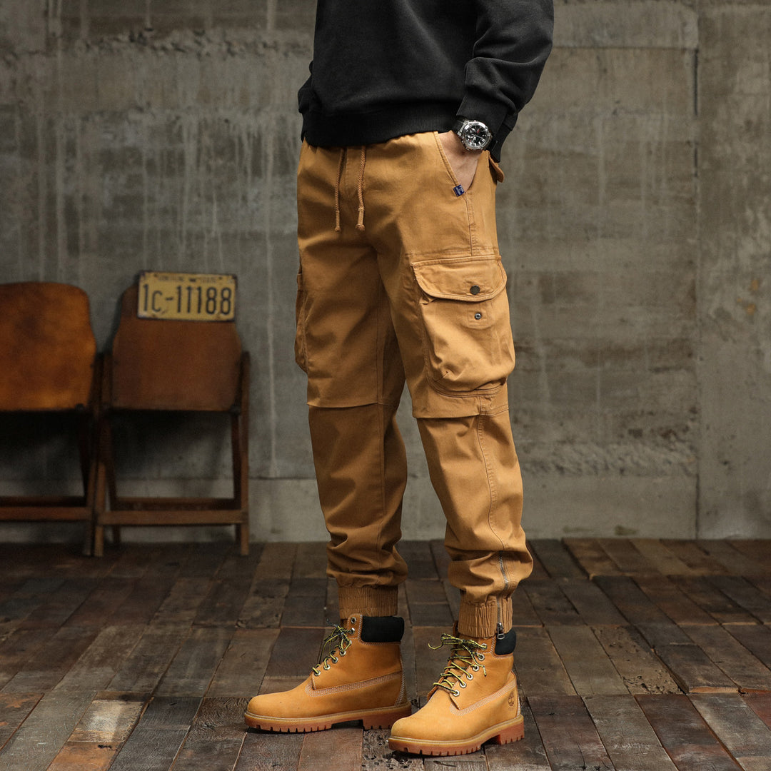Herren Cargo-Hose mit elastischem Bund und multifunktionalen Taschen Echoarchiv