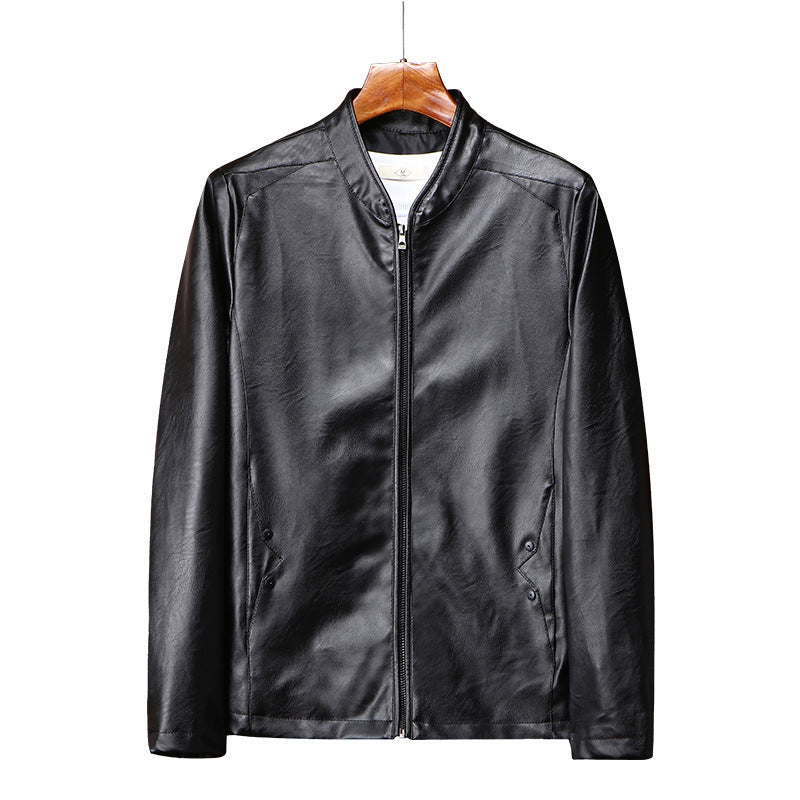 Herren Kunstleder‑Blouson mit Stehkragen und wärmender Teddyfutter‑Innenlage – Taviero