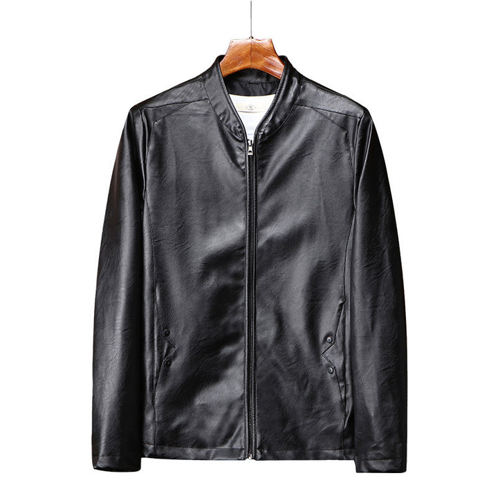 Herren Kunstleder‑Blouson mit Stehkragen und wärmender Teddyfutter‑Innenlage – Taviero