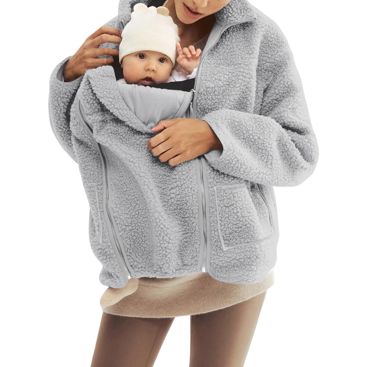 Damen nan oversized Teddyfleece Jacke mit Stehkragen und durchgehendem Reißverschluss Echo Archiv
