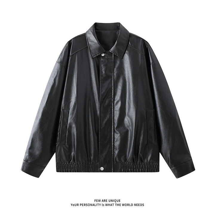 Herren elegante Kunstlederjacke mit elastischem Bund Echoarchiv
