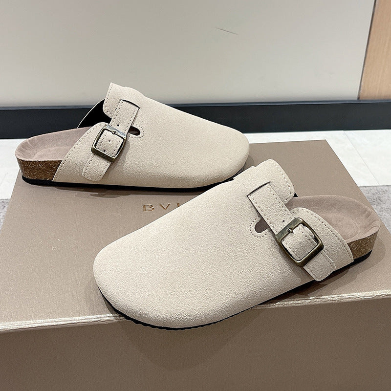 Herren Wildleder Clog mit ergonomischem Kork-Fußbett und verstellbarer Metallschnalle – Tavélo