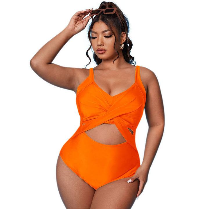 Damen Cut-Out Badeanzug mit Wickeldesign und stützendem Schnitt Echo Archiv
