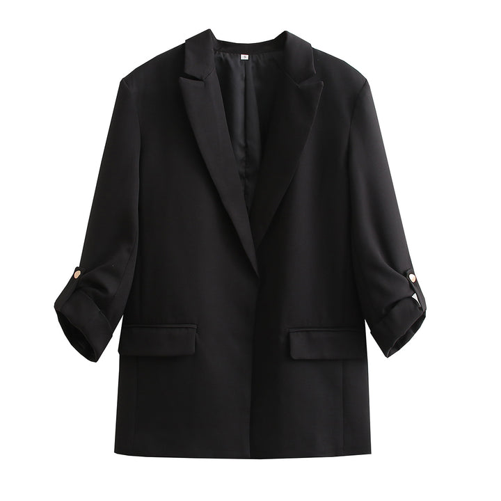 Damen Oversize Longline Blazer mit Dreiviertel-Ärmeln und Reverskragen – Valéne