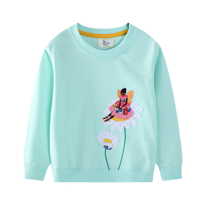 Mädchen Sweatshirt mit buntem Blumen- und Feenmotiv Echo Archiv