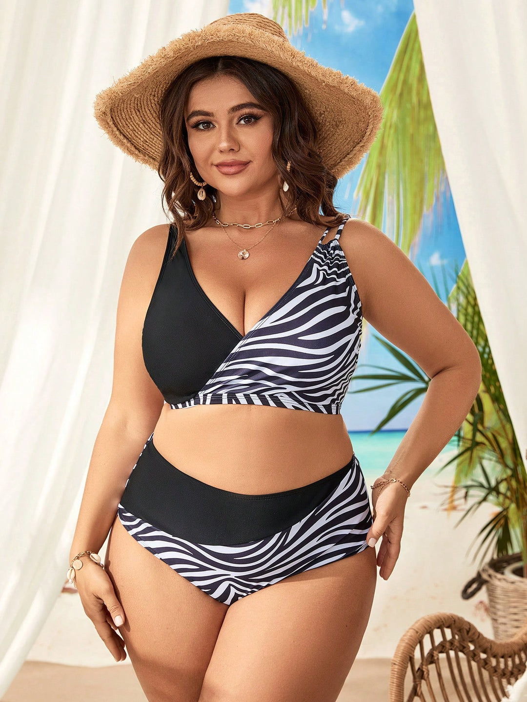 Damen Bunt gemusterter Bikini Echo Archiv