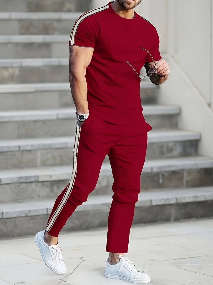 Herren Sportliches Trikot und Jogginghose-Set mit seitlichen Details Echoarchiv