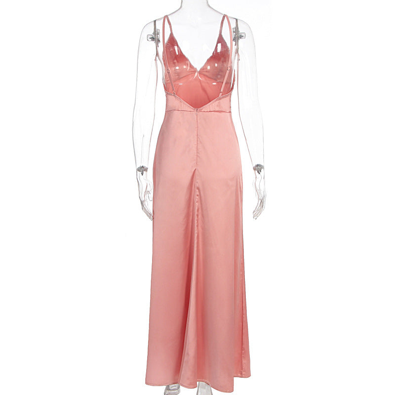 Damen Maxikleid mit raffinierten Trägern und elegantem V-Ausschnitt Echo Archiv