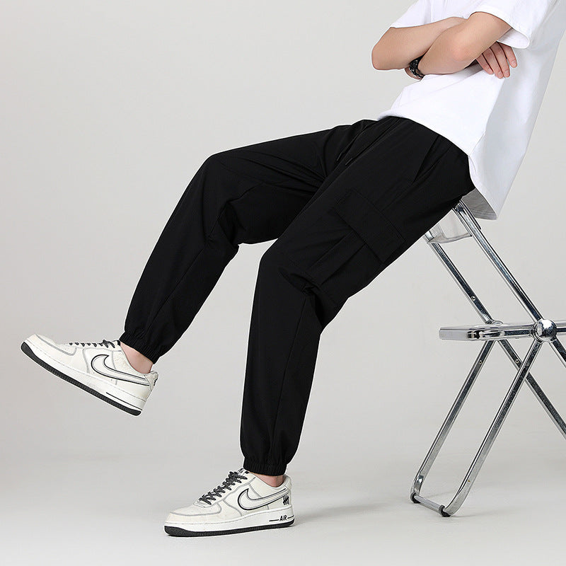Herren Modische Cargo-Hose mit elastischem Bund und seitlichen Taschen Echo Archiv