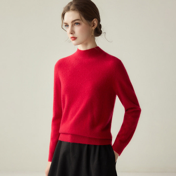 Damen Schmaler Mockneck-Feinstrickpullover mit kaschmirähnlicher Haptik Echoarchiv
