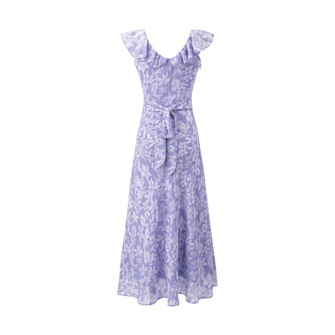 Damen Maxikleid mit romantischem Blumenmuster und raffinierten Rüschendetails Echo Archiv