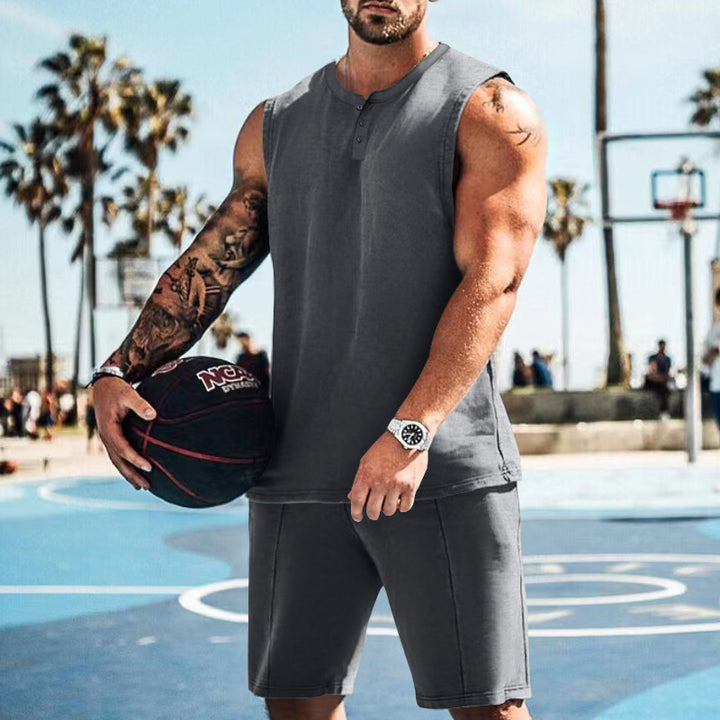 Herren Sportliches Tanktop und kurze Freizeitshorts Echoarchiv