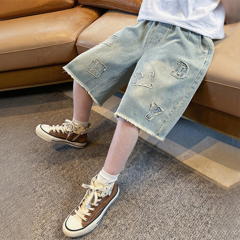Unisex stylische Denim-Shorts mit einzigartiger Aufschrift Echo Archiv