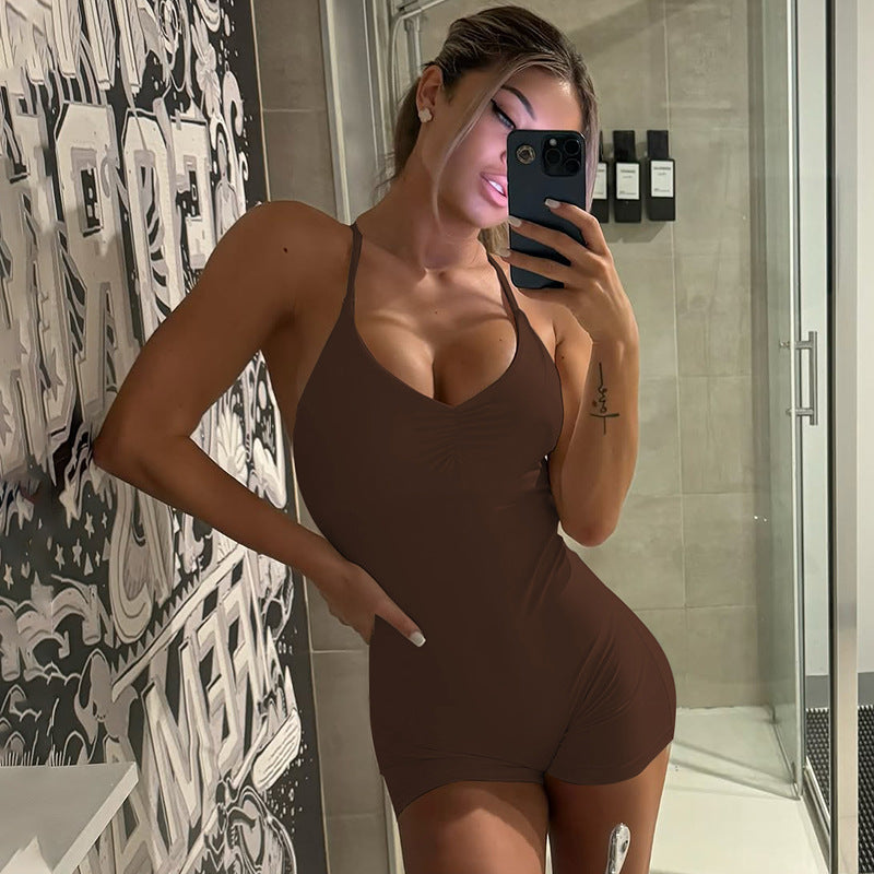 Damen Bodycon Einteiler mit gekreuztem Träger Echo Archiv