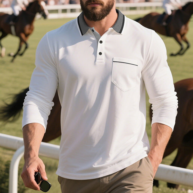 Herren Poloshirt mit trendigem Design und bequemen langen Ärmeln Echoarchiv