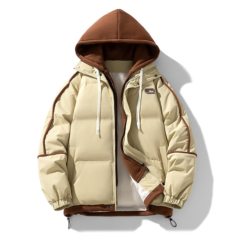 Damen Kurz geschnittene Steppjacke mit kontrastierender Fleece‑Kapuze und Kordelzug Echo Archiv