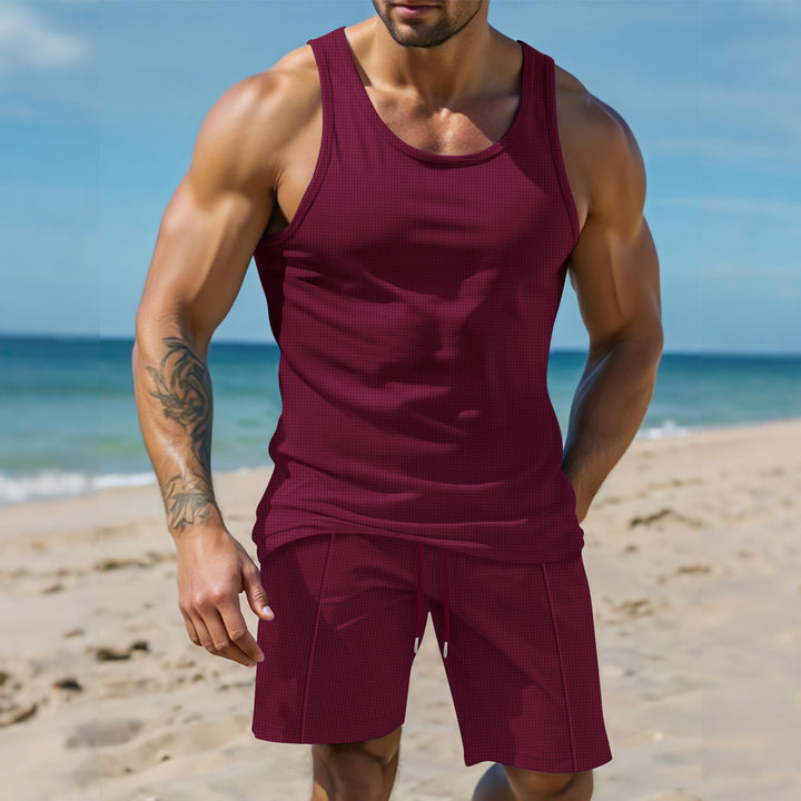 Herren Sportliches Tanktop und Boardshorts-Set Echoarchiv