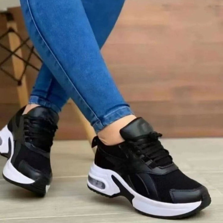 Damen Modische Plateausneaker mit Luftkammer und Strick‑Mesh Echoarchiv