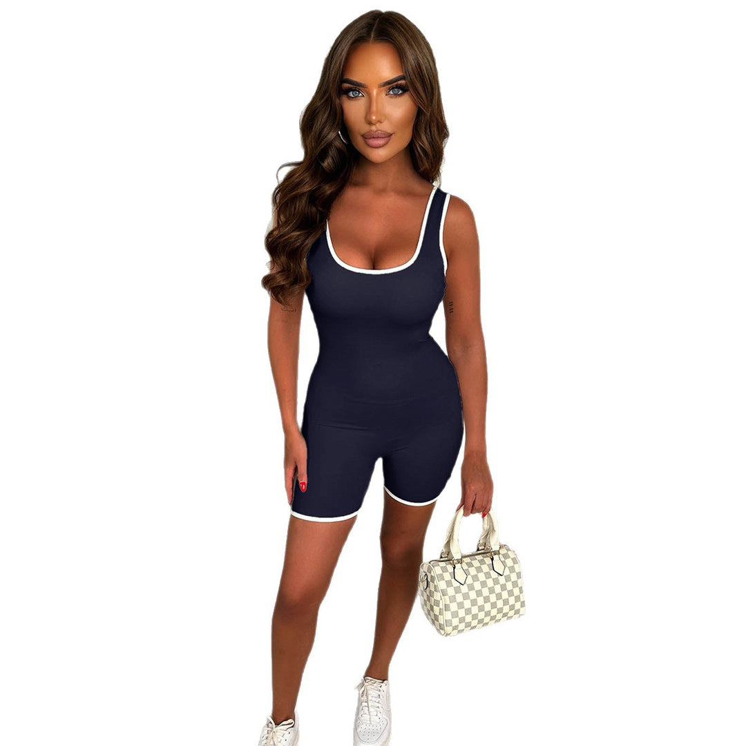 Damen Sportlicher Jumpsuit mit dekorativen Kontrastnähten und figurformendem Schnitt Echo Archiv