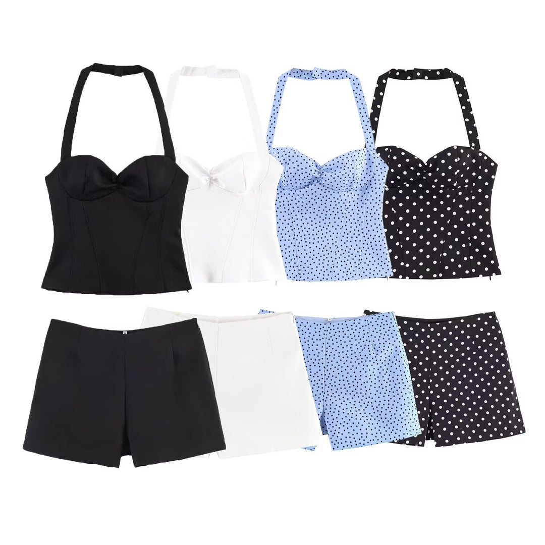 Damen Kombination aus kurzem Oberteil und Shorts Echo Archiv