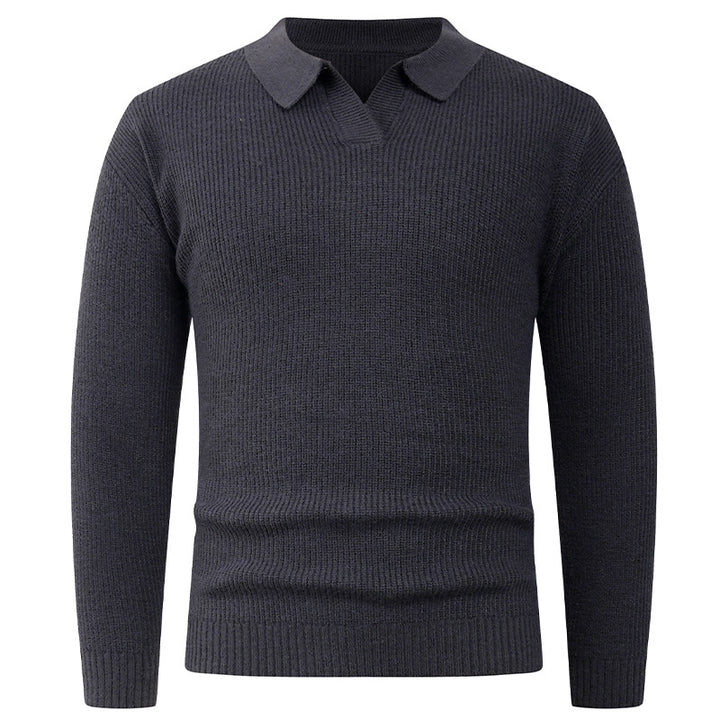 Herren lässiger Pullover mit modernem Kragen Echoarchiv